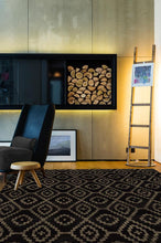 Load image into Gallery viewer, Diamond Trellis Black Rug