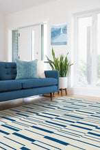 Load image into Gallery viewer, Broken Stripe Indigo Rug