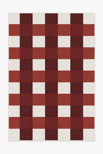 Load image into Gallery viewer, Outdoor Gingham Plaid Red & White Rug