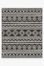Load image into Gallery viewer, Linear Aztec Black Rug