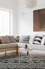 Load image into Gallery viewer, Linear Aztec Black Rug