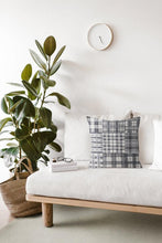 Load image into Gallery viewer, Madras Plaid Black & White Throw Pillow