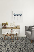 Load image into Gallery viewer, Mickey Damask Charcoal Rug