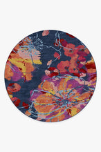 Load image into Gallery viewer, Watercolor Floral Navy Rug