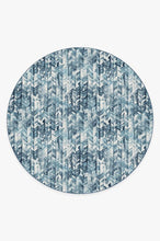 Load image into Gallery viewer, Watercolor Herringbone Blue Rug