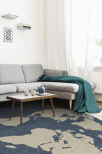 Load image into Gallery viewer, World Map Blue Rug