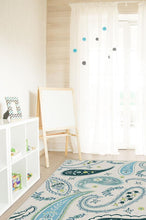 Load image into Gallery viewer, Boteh Blue Rug
