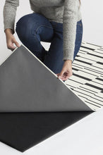 Load image into Gallery viewer, Broken Stripe Black Rug
