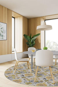 Floral Damask Mimi Yellow Rug