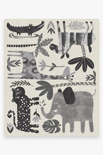 Load image into Gallery viewer, Jungle Safari Black &amp; White Rug
