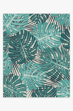 Load image into Gallery viewer, Monstera Teal Rug
