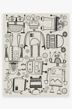 Load image into Gallery viewer, Robot Party Black &amp; White Rug
