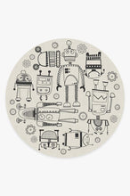 Load image into Gallery viewer, Robot Party Black &amp; White Rug
