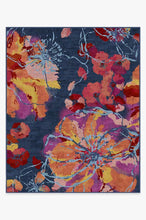 Load image into Gallery viewer, Watercolor Floral Navy Rug
