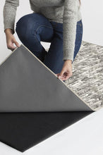Load image into Gallery viewer, Watercolor Herringbone Grey Rug
