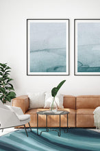 Load image into Gallery viewer, Watercolor Waves Blue Rug
